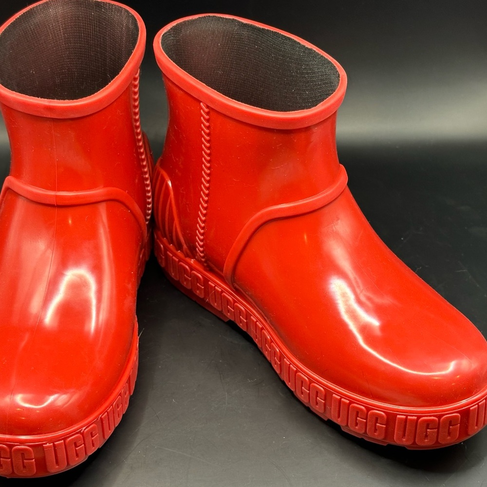 New KIDS SIZE 2 TAFFY Red UGG DRIZLITA TPE RAIN SNOW BOOTS 1130361K - Picture 7 of 11